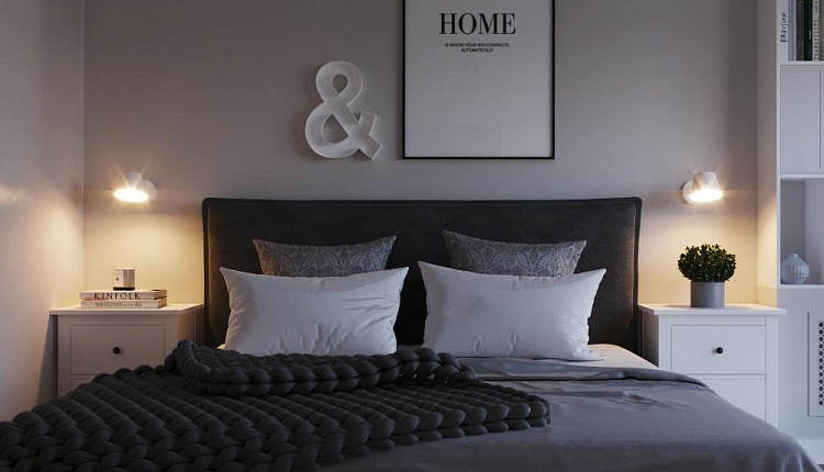 Спальня по проекту @designstudio09. ЖК Прилесный  